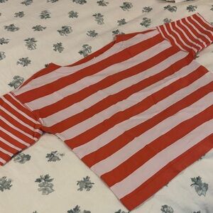 Orange and blush pink Striped T-Shirt